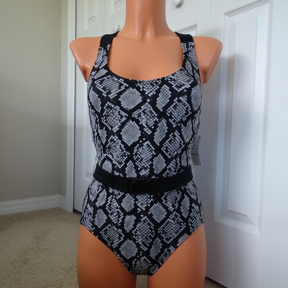 Michael Kors 1Piece Snake Belted Swimsuit NWT 4